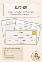 Vorschau - Stundenentwürfe - Elfchen schreiben – komplette Unterrichtsreihe mit Differenzierung (Klasse 2–4) - Deckblatt