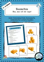 Vorschau - Stationenlernen - Geometrie 4. - 6. Klasse: Gebäude beschreiben und nachbauen (Partnerarbeit) - Deckblatt