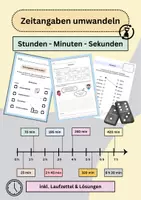 Vorschau - Arbeitsblätter - Zeitangaben umwandeln - Stunden, Minuten, Sekunden - Deckblatt