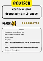 Vorschau - Arbeitsblätter - Wörtliche Rede einfach verstehen – mit Übungen und Lösungen - Deckblatt