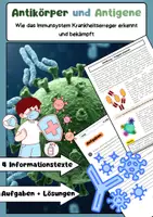 Vorschau - Arbeitsblätter - Antikörper und Antigene einfach erklärt - Deckblatt