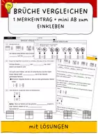 Vorschau - Arbeitsblätter - Brüche vergleichen - Merkeintrag (Brüche gleichnamig machen) - Deckblatt