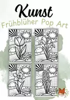 Vorschau - Mal- und Bastelvorlagen - Frühblüher im Pop-Art-Style – Kunstprojekt für Klasse 1 & 2 - Deckblatt