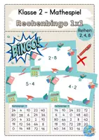 Vorschau - Spiele - Mathespiel 1x1: Rechenbingo Einmaleins-Reihen 2,4,8 - Deckblatt