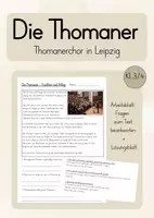 Vorschau - Arbeitsblätter - Die Thomaner / Thomanerchor (Musik Kl. 3/4) - Deckblatt