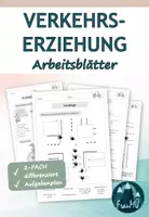 Vorschau - Arbeitsblätter - Verkehrserziehung Klasse 3/4 – Lerntheke mit differenzierten Arbeitsblättern - Deckblatt