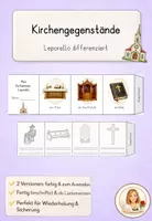 Vorschau - Bildkarten - Kirchenraum Leporello - 2 Versionen (in Farbe & Ausmalbild) - beschriftet & als Lückenversion - Deckblatt