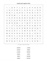 Vorschau - Arbeitsblätter - Simple Past Word Search - Englisch Grammatik üben -Past Tense spielerisch lernen – Regular & Irregular Verbs Suchsel ( Arbeitsblatt) | Englisch 6/7 - Seite 1