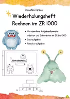 Vorschau - Arbeitsblätter - Addition und Subtraktion im ZR 1000 - Deckblatt