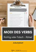 Vorschau - Arbeitsblätter - Modi des Verbs- Richtig oder Falsch? - Deckblatt