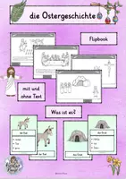 Vorschau - Arbeitsblätter - Ostergeschichte - Flipbook mit und ohne Text - Religion - Deckblatt