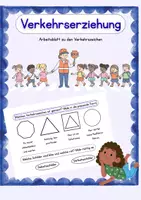 Vorschau - Arbeitsblätter - Verkehrsschilder erkennen & richtig einordnen – Form- und Farbtraining - Deckblatt
