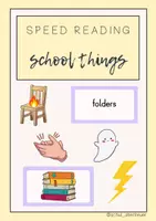 Vorschau - Quiz - speed reading school things; Blitzlesen Dinge in der Schule - Deckblatt