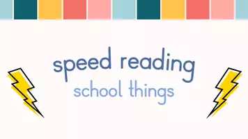 Vorschau - Quiz - speed reading school things; Blitzlesen Dinge in der Schule - Seite 1