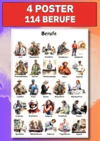 Vorschau - Poster - Berufe Poster für DaZ/DaF – 4 Poster mit 114 Berufen zur Wortschatzarbeit & Sprachförderung - Deckblatt