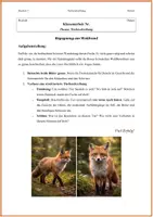 Vorschau - Arbeitsblätter - Klassenarbeit Tierbeschreibung (Klasse 5/6) – „Der schlaue Rotfuchs“ (inkl. EWH) - Seite 1