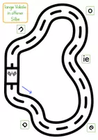 Vorschau - Spiele - Lesen im Anfangsunterricht: Vokalstraße - erste Silben lesen -Buchstaben-Laut-Zuordnung - Seite 2