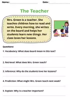 Aperçu - Feuilles d'exercices - Reading Comprehension – People Who Help Us | VIPERS - Page 3