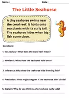 Aperçu - Feuilles d'exercices - Reading Comprehension – Under the Sea | VIPERS | CE1–CE2 - Page 1