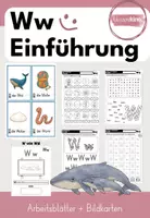Vorschau - Stationenlernen - Ww ARBEITSBLÄTTER + BILDKARTEN: Buchstabe/Laut Einführung - Deckblatt