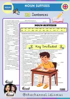 Vista previa - Hojas de trabajo - NOUN SUFFIXES – Worksheet (80 Sentences) - Portada