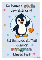 Vorschau - Poster - Klassentier Pinguin – Wertschätzendes Klassenposter - Seite 1