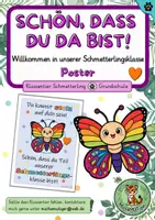 Vorschau - Poster - Klassentier Schmetterling – Wertschätzendes Klassenposter - Deckblatt