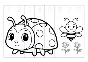 Aperçu - Feuilles d'exercices - Puzzles numérotés printemps (maternelle, CP, inclusion) - Page de couverture