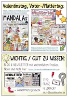 Vorschau - Mal- und Bastelvorlagen - Mandala / Pop-Art Sterne ⭐️ Herzen ♥️ / Vertretung, Muttertag & Vatertag - Seite 1