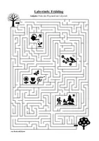 Vorschau - Arbeitsblätter - Labyrinth: Frühling - Logisches Denken fördern! - Seite 1