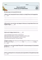 Vorschau - Arbeitsblätter - Klassenarbeit AES – Ernährung und Wohlbefinden + Lösung - Deckblatt