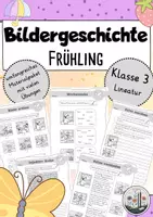 Vorschau - Arbeitsblätter - Bildergeschichte Klasse 3 und 4: Frühling. Großes Materialpaket mit Checkliste. Geschichten schreiben. - Seite 1