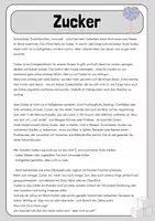 Vorschau - Arbeitsblätter - Der Zucker - Lesetext mit Fragen + Lösung - Seite 1