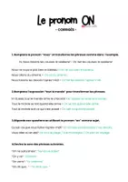 Vista previa - Hojas de trabajo - Le pronom ON - grammaire et fiche de travail + corrigés - página 3