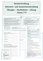 Vorschau - Arbeitsblätter - Regeln und Übungen zur Getrennt- und Zusammenschreibung - Deckblatt