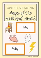 Vorschau - Quiz - speed reading days of the week and months; Blitzlesen Wochentage und Monate - Deckblatt
