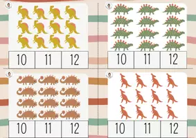 Aperçu - Apprentissages en autonomie - 5. 🦕 64 cartes à compter – Les dinos 2026 - Page 1