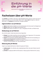 Vorschau - Arbeitsblätter - Fachwissen über pH-Werte - Deckblatt