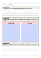 Vorschau - Arbeitsblätter - Zeichen gegen Mobbing - Einstieg - Deckblatt