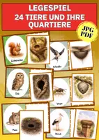 Vorschau - Spiele - Tiere und ihre Quartiere – Legespiel zur Zuordnung von 24 heimischen Tierbehausungen - Deckblatt