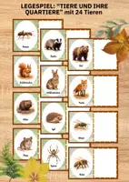 Vorschau - Spiele - Tiere und ihre Quartiere – Legespiel zur Zuordnung von 24 heimischen Tierbehausungen - Seite 1