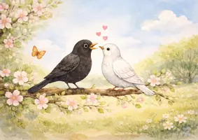 Vorschau - Arbeitsblätter - Die Vogelhochzeit – Kamishibai Frühling für Kindergarten & Kita | 8 A3 Bildkarten | Naturgeschichte | inkl. Rollenspiel – sofort einsetzbar - Seite 3