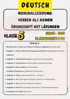 Vorschau - Arbeitsblätter - Nominalisierung von Verben Übungsheft mit Lösungen Klasse 5 - Deckblatt