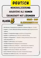 Vorschau - Arbeitsblätter - Nominalisierung von Adjektiven Übungsheft mit Lösungen Klasse 5 - Deckblatt