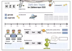 Vorschau - Arbeitsblätter - Arbeitsblatt Zahl des Tages ZR 500 - Seite 1