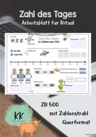 Vorschau - Arbeitsblätter - Arbeitsblatt Zahl des Tages ZR 500 - Deckblatt