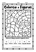Vista previa - Hojas de trabajo - San Patricio: Colorea por Ritmo Nivel Inicial | Figuras - página 3