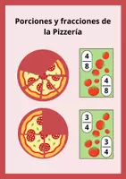 Vista previa - Tarjetas / Manipulativos - Porciones y fracciones de la Pizzería - Portada