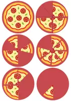 Vista previa - Tarjetas / Manipulativos - Porciones y fracciones de la Pizzería - página 1