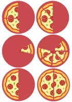 Vista previa - Tarjetas / Manipulativos - Porciones y fracciones de la Pizzería - página 3